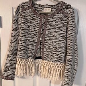 Miss Me Western Boho Fringe Hem Jacket Santa Fe Women's Size Large Diamondback